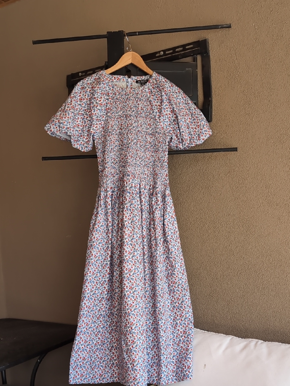 J. Crew Smocked Waist Floral Midi Dress 100% Cotton